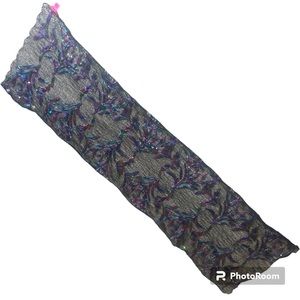 Betsey Johnson iridescent sequin mesh scarf